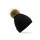 Cuffia a coste personalizzabile Beechfield con pon-pon in pelliccia ecologica