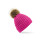 Cuffia a coste personalizzabile Beechfield con pon-pon in pelliccia ecologica
