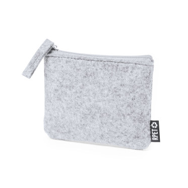 Portamonete personalizzabile feltro RPET chiusura a zip ecologico