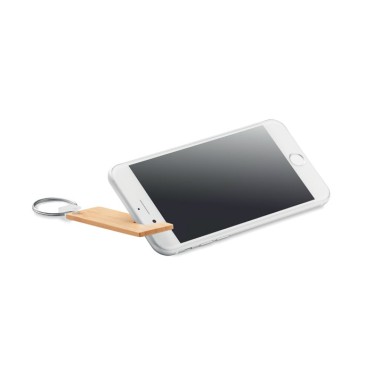 Supporto multifunzionale personalizzabile bamboo naturale portachiavi e smartphone