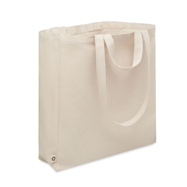 Shopper personalizzabile in cotone riciclato e poliestere resistente