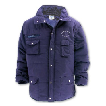 Giacca imbottita personalizzabile maniche staccabili colore navy blue