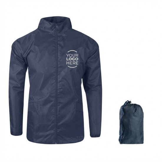 Giacca antivento personalizzabile con cappuccio a scomparsa e tasche laterali