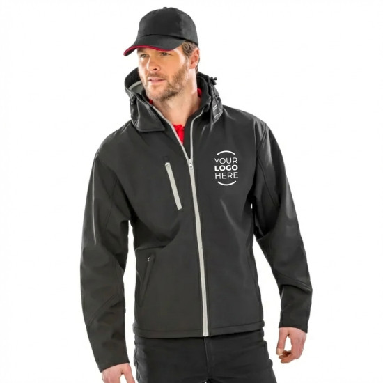 Giacca antivento softshell impermeabile Result con cappuccio regolabile