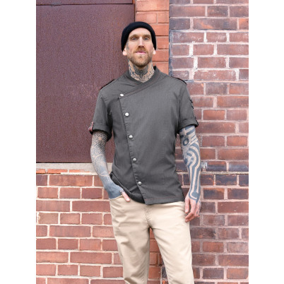 Giacca da cuoco da uomo denim a maniche corte ROCK CHEF®-Stage2