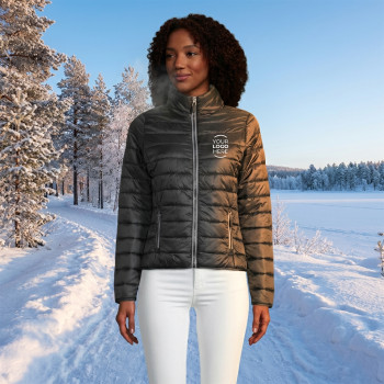 Giacca imbottita personalizzabile donna nylon collo alto tasche zip