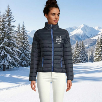 Giacca imbottita personalizzabile donna nylon collo alto tasche zip