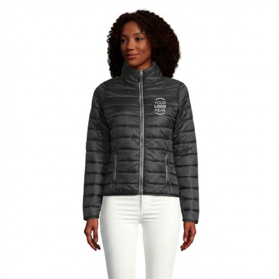 Giacca imbottita personalizzabile donna nylon collo alto tasche zip