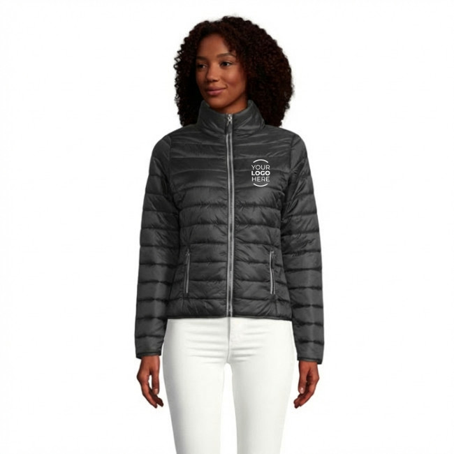 Giacca imbottita personalizzabile donna nylon collo alto tasche zip