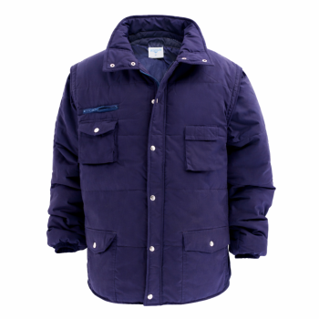 Giacca imbottita personalizzabile maniche staccabili colore navy blue