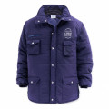 Giacca imbottita personalizzabile maniche staccabili colore navy blue