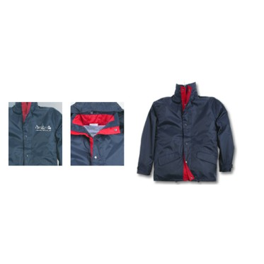 Abbigliamento uomo personalizzato con logo - Giacca "parka" blu sfoderata con particolari interni rossi tg.xxl (ex 83414a202)