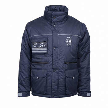 Giacca personalizzabile impermeabile con maniche asportabili e cappuccio estraibile