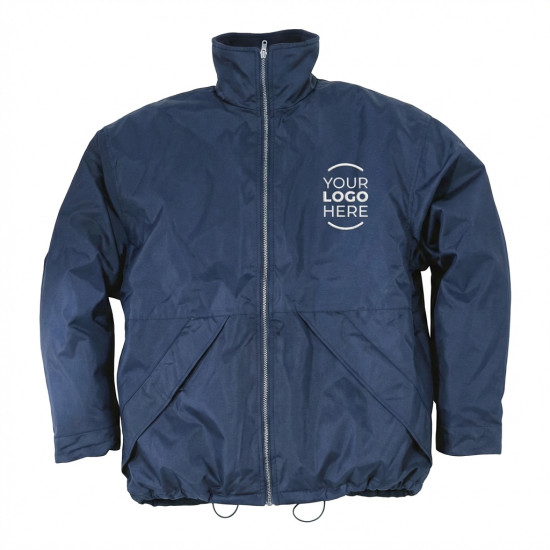 Giacca personalizzabile nylon oxford blu con interno pile taglia XXL