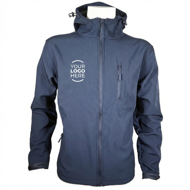 Giacca softshell personalizzabile con cappuccio e tasche con zip