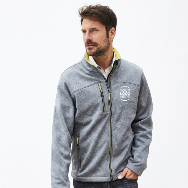 Giacca softshell personalizzabile daiber con interno in pile e collo alto