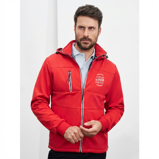 Giacca softshell personalizzabile daiber con membrana TPU e cappuccio removibile