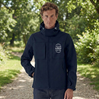 Giacca tecnica personalizzabile B&C Collection softshell con cappuccio removibile