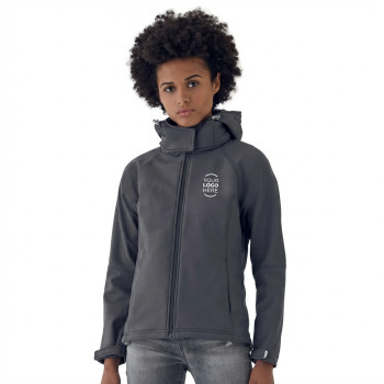 Giacca tecnica personalizzabile B&C Collection softshell con cappuccio removibile