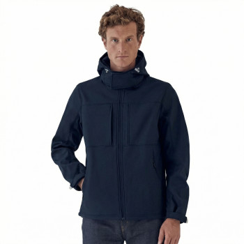 Giacca tecnica personalizzabile B&C Collection softshell con cappuccio removibile