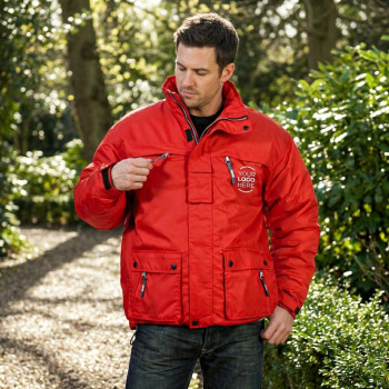 Giaccone personalizzabile con cappuccio regolabile e tessuto idrorepellente