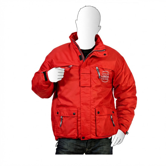 Giaccone personalizzabile con cappuccio regolabile e tessuto idrorepellente