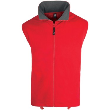 Gilet in pile con collo a lupetto e zip removibile tasche laterali