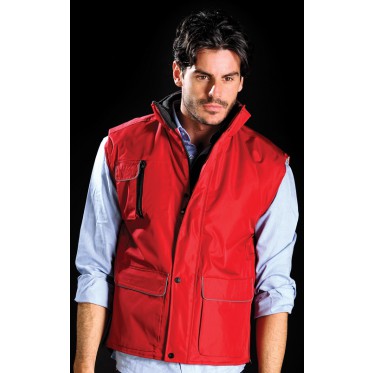 Gilet personalizzabile tessuto rip-stop con piping silver fluo taglia M