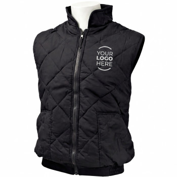 Gilet personalizzato - Gilet imbottito personalizzabile blu con zip e tasche esterne elasticizzato