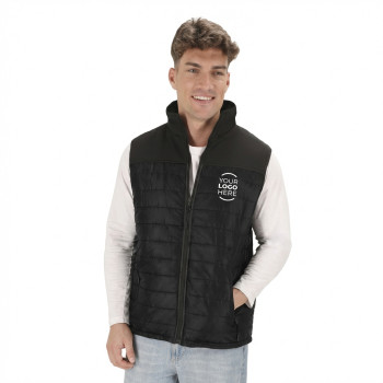 Gilet personalizzato - Gilet impermeabile personalizzabile nero con zip e tasche laterali