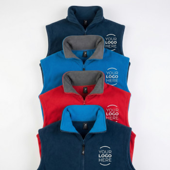 Gilet personalizzato - Gilet in pile con collo a lupetto e zip removibile tasche laterali