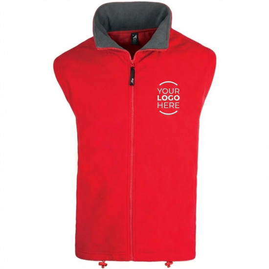 Gilet in pile con collo a lupetto e zip removibile tasche laterali