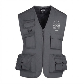 Gilet personalizzato - Gilet multiplo personalizzato in policotton con doppia tasca e gancio portachiavi