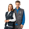 Gilet multitasche personalizzabile Black Spider collo a V e zip