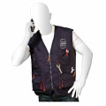 Gilet personalizzabile blu navy multitasche con zip centrale