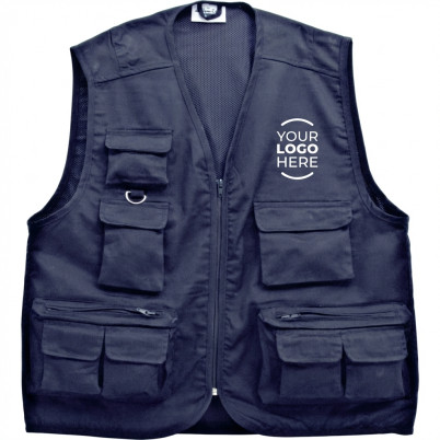 Gilet personalizzabile in poliestere tecnico con zip e tasche