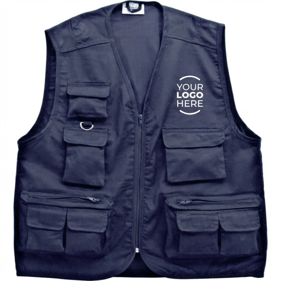 Gilet personalizzabile in poliestere tecnico con zip e tasche