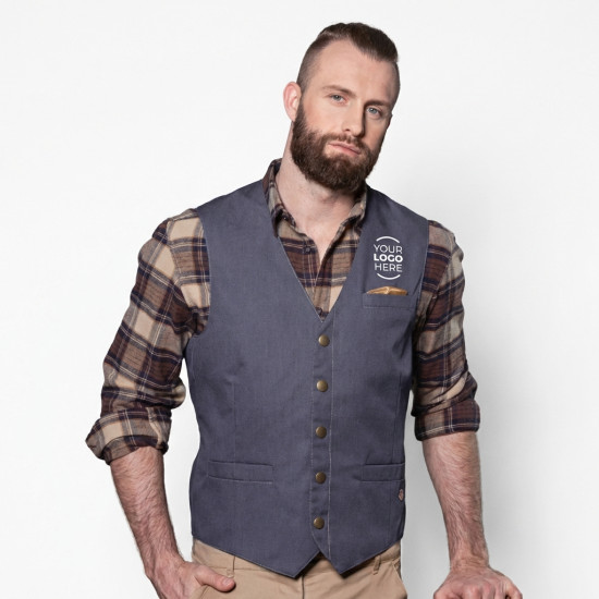 Gilet personalizzabile Karlowsky uomo in jeans con cuciture trapuntate