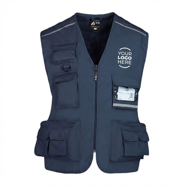 Gilet personalizzato - Gilet personalizzabile resistente con tasche multiple e profili rifrangenti
