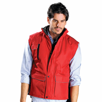 Gilet personalizzato - Gilet personalizzabile tessuto rip-stop con piping silver fluo taglia M