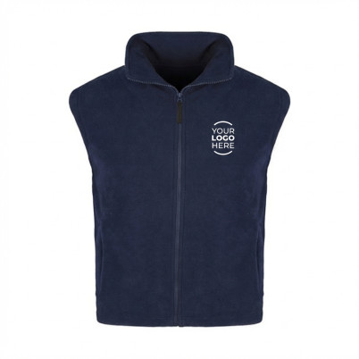 Gilet smanicato in pile antipilling personalizzabile con zip e tasche laterali