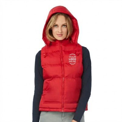 Gilet smanicato personalizzabile B&C Collection con cappuccio rimovibile e taschini