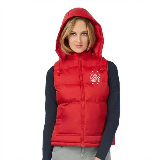 Gilet smanicato personalizzabile B&C Collection con cappuccio rimovibile e taschini