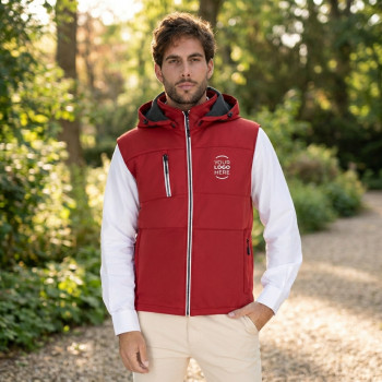 Gilet soft shell personalizzabile antivento con cappuccio staccabile