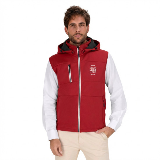 Gilet soft shell personalizzabile antivento con cappuccio staccabile