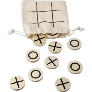 gadget ecologici con logo - Gioco tris in legno naturale Waltraud