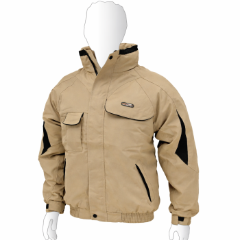 Giubbino personalizzabile beige con maniche regolabili e tasche multiple