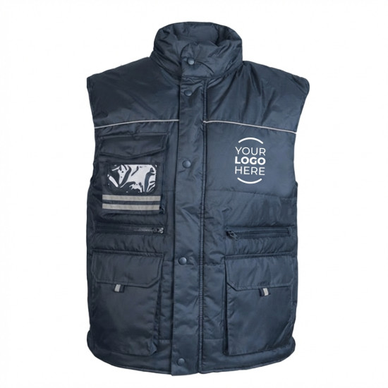 Giubbino personalizzabile Burgos smanicato antivento con tasche multiple