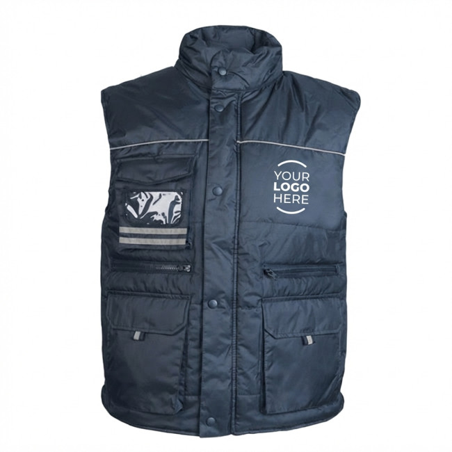 Gilet personalizzato - Giubbino personalizzabile Burgos smanicato antivento con tasche multiple