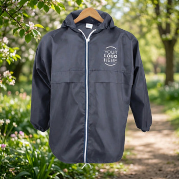 Giubbino personalizzabile con cappuccio regolazione vita e zip centrale